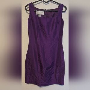 Hugo Buscati Silk Sheath Dress in Violet